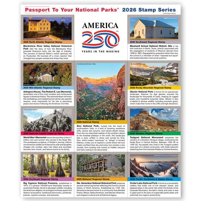 National Park Passport Sticker 2026 Series