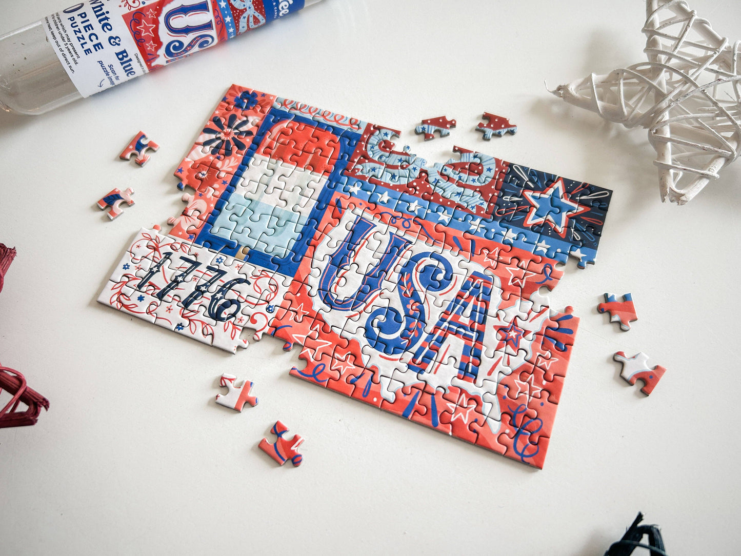 Red White and Blue 150 Pc Mini Puzzle